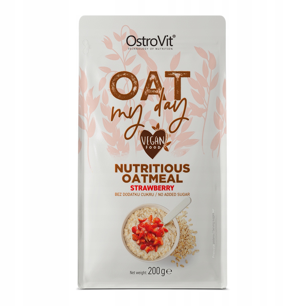 Płatki owsiane OstroVit Oat My Day truskawkowe 200 g - obrazek 3