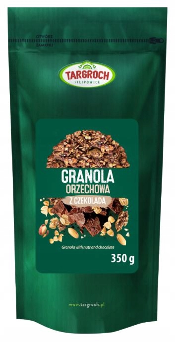Targroch Granola Orzechowa z Czekoladą Pożywne Śniadanie Jogurt 350g