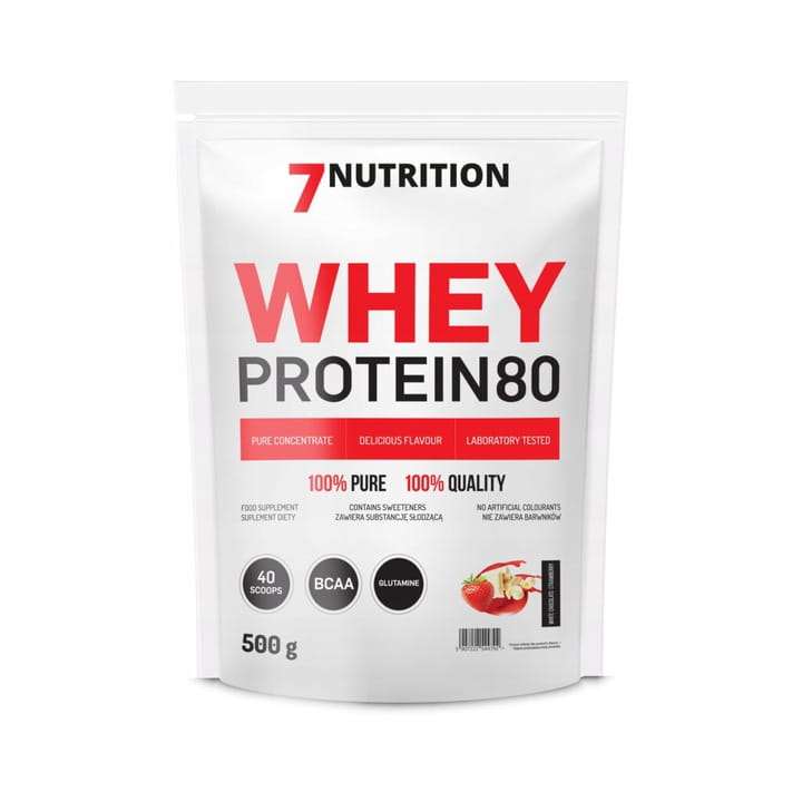 7Nutrition Whey Protein 80 500g WPC KONCENTRAT| Biała czekolada z truskawką - obrazek 3