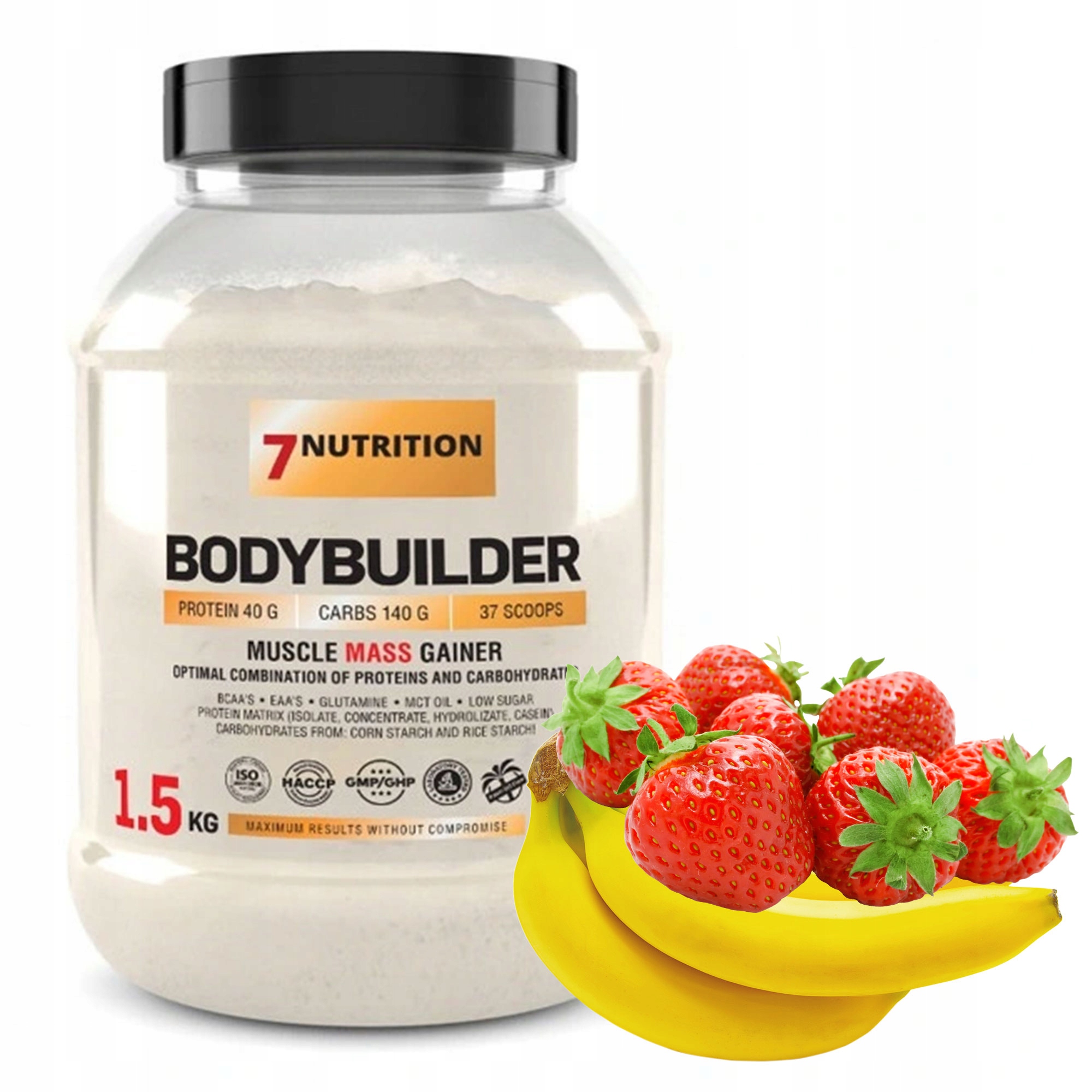 Gainer proszek bananowo-truskawkowy 7Nutrition 1500 g - obrazek 4