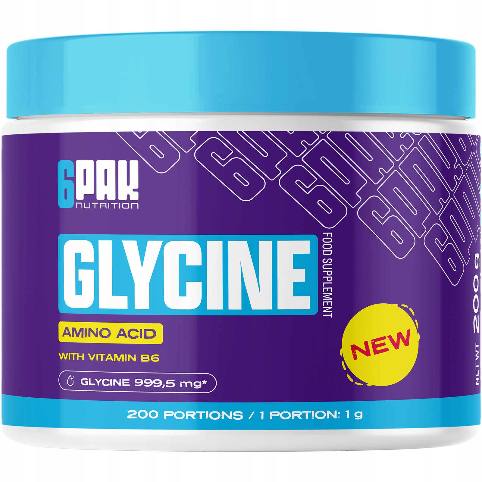 Proszek glicyny 6PAK Nutrition bez aspartamu 200 g
