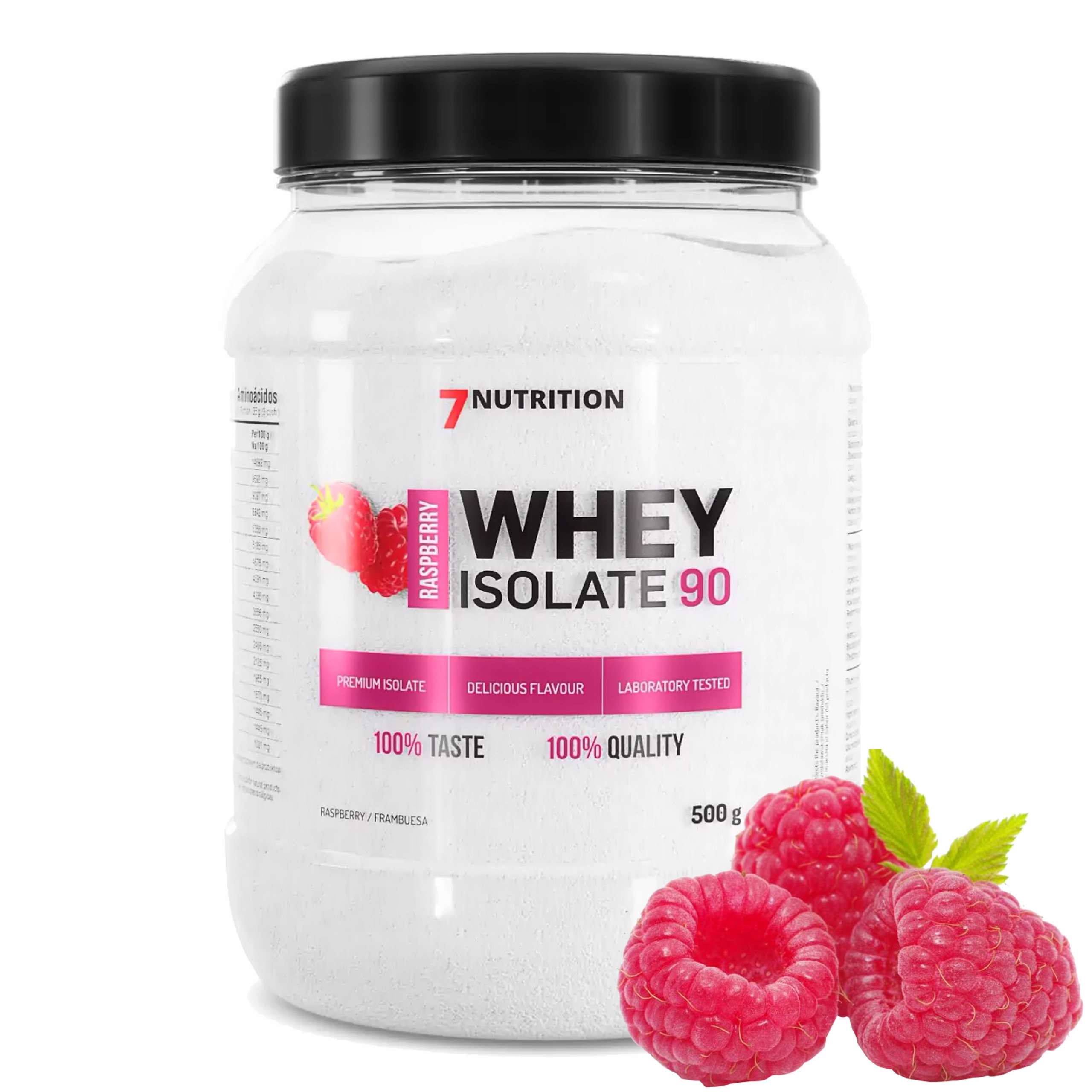 Odżywka białkowa izolat białka - WPI 7Nutrition proszek 500 g smak malinowy - obrazek 6