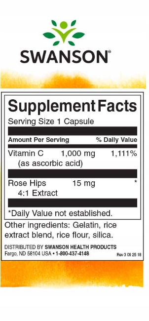 Suplement diety Swanson Health Products Witamina C z dziką różą 90 szt. - obrazek 2