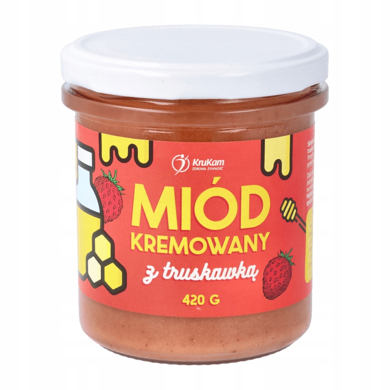 KruKam Miód kremowany z truskawką 420g