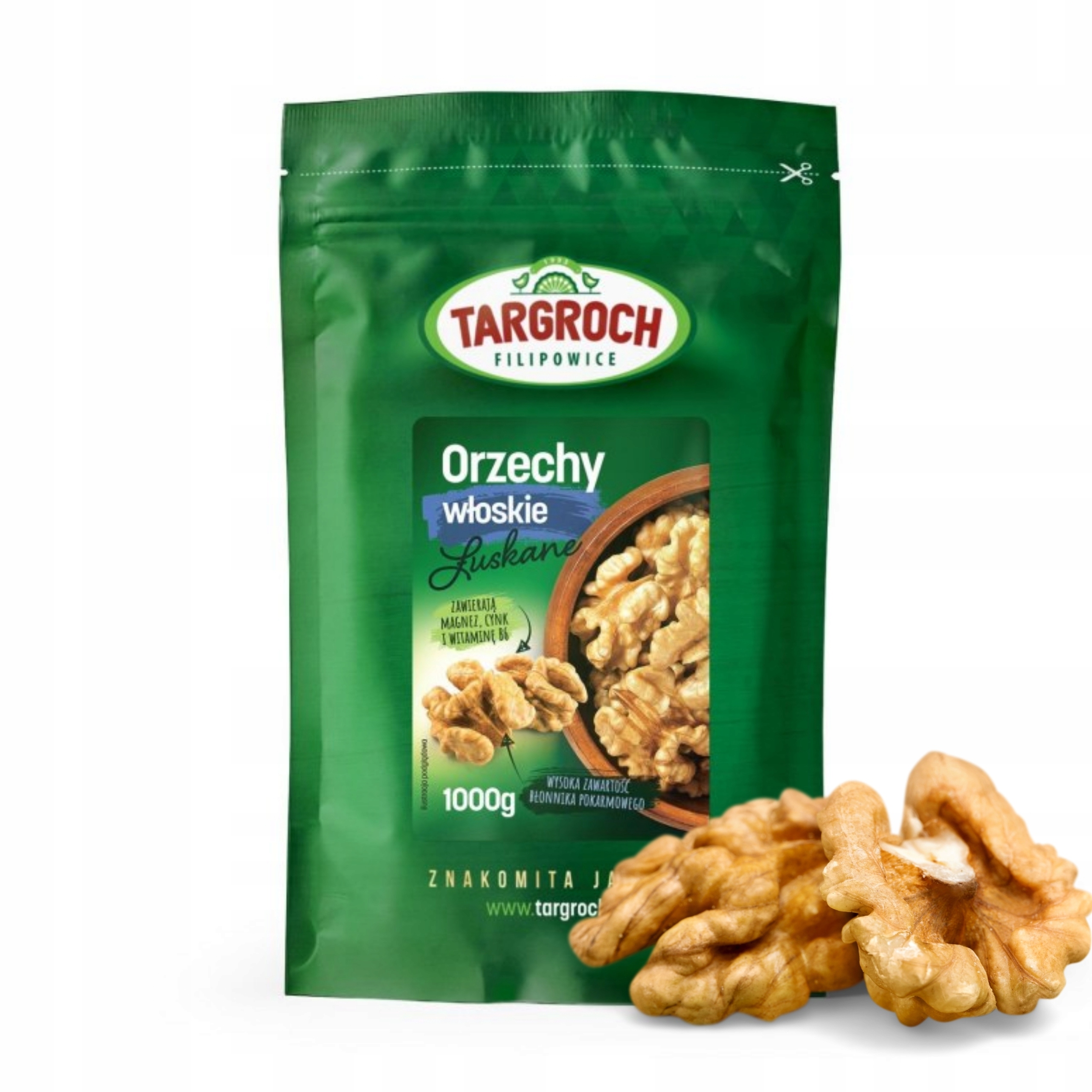Orzechy włoskie łuskane połówki 1 kg Targroch - obrazek 2