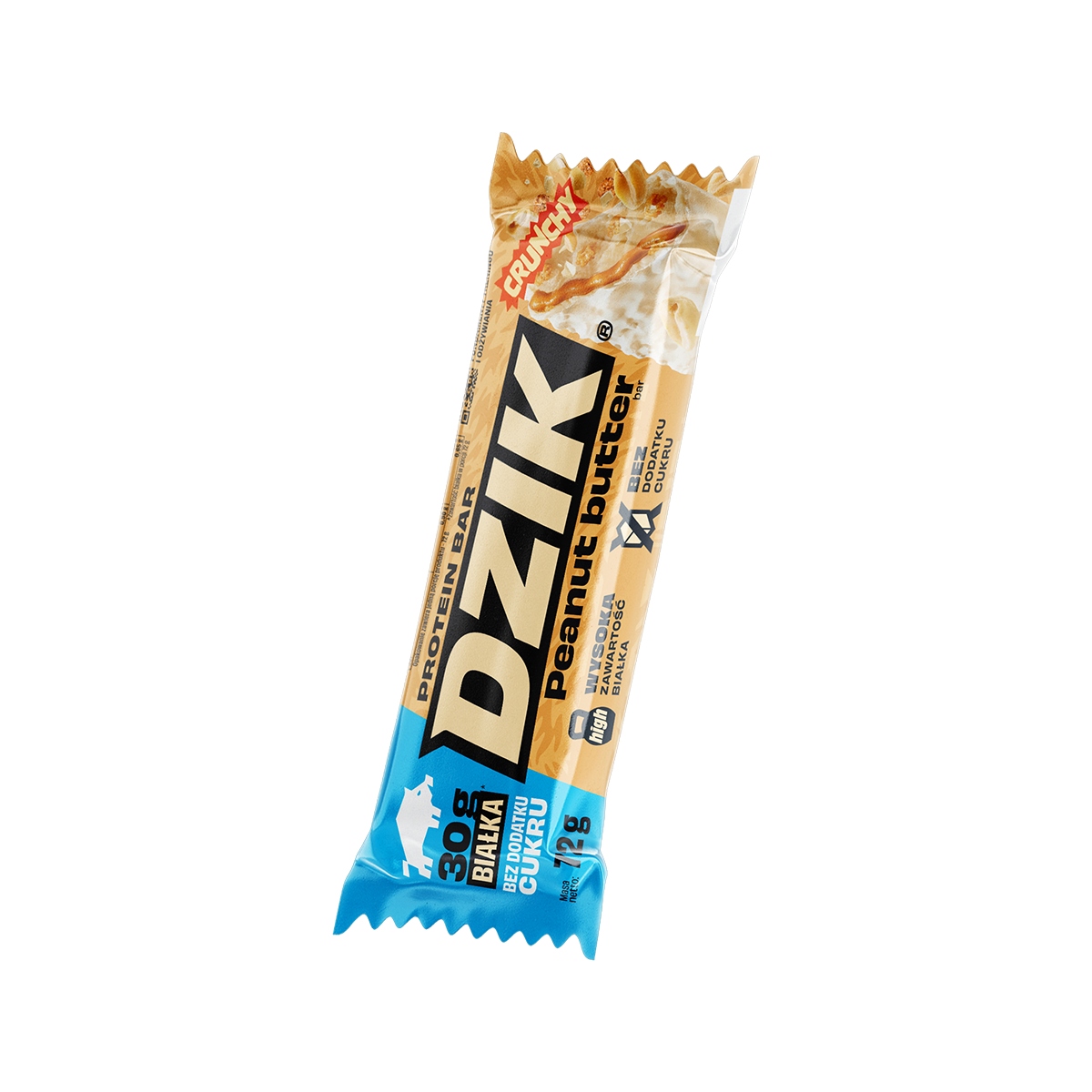 WK baton proteinowy DZIK Peanut butter masło orzechowe 72g bez cukru - obrazek 2