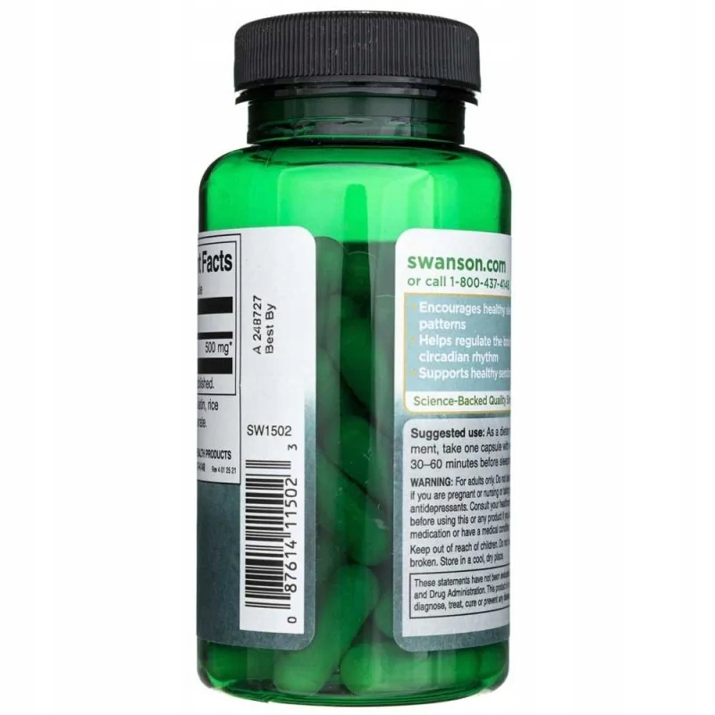 Suplement diety Swanson L-Tryptofan 500 mg 60 kapsułek - obrazek 16