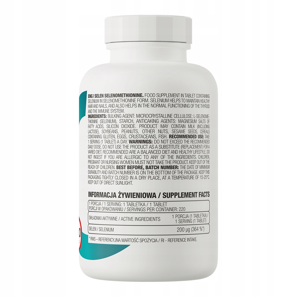 Suplement diety OstroVit Selen tabletki 220 szt. - obrazek 3