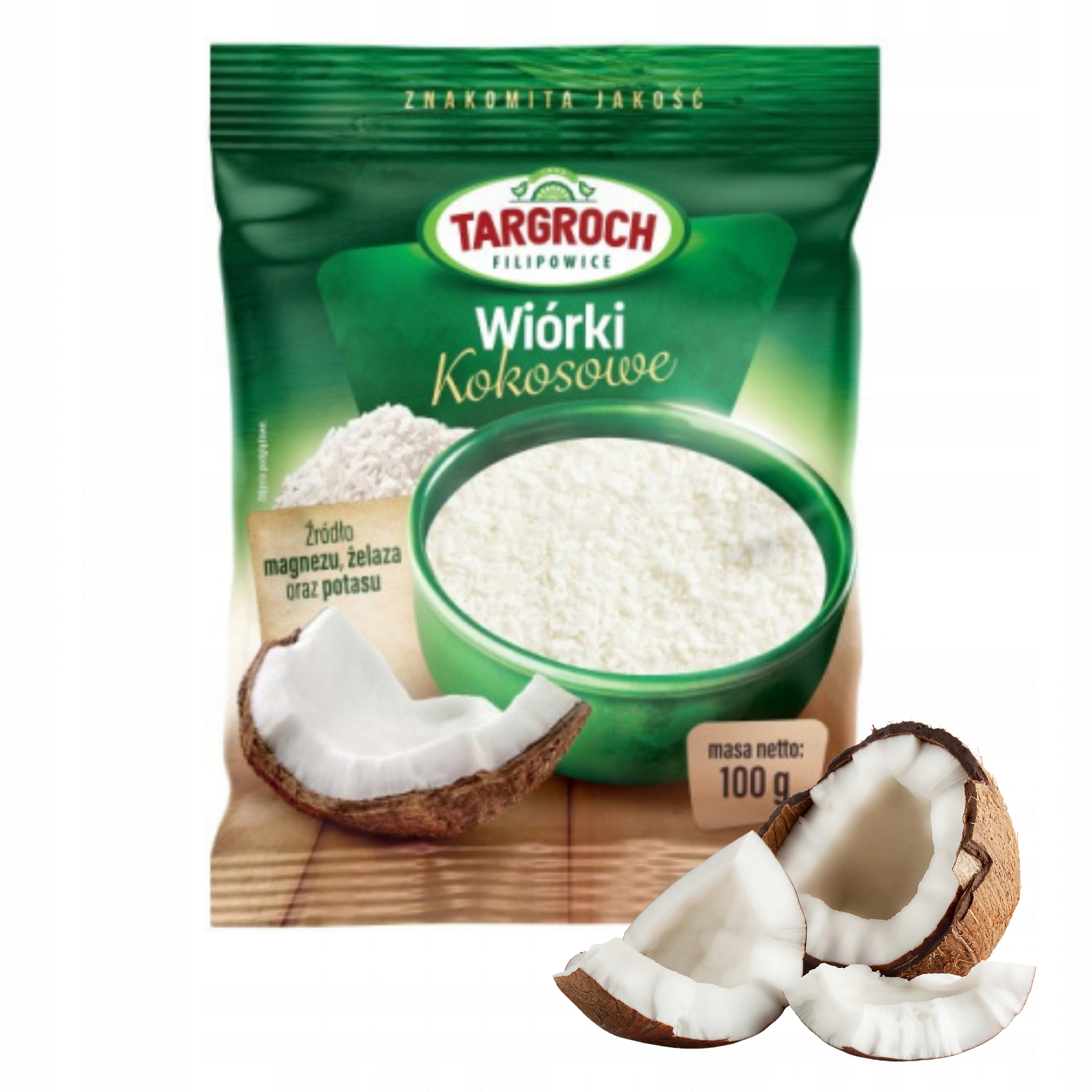 Kokos Wiórki kokosowe 100 g - Targroch 100 g - obrazek 3