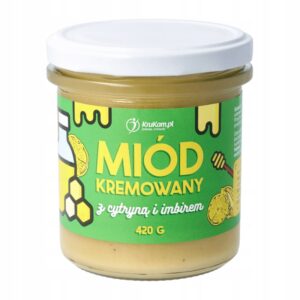 Miód kremowany z cytryną i imbirem 420g Krukam