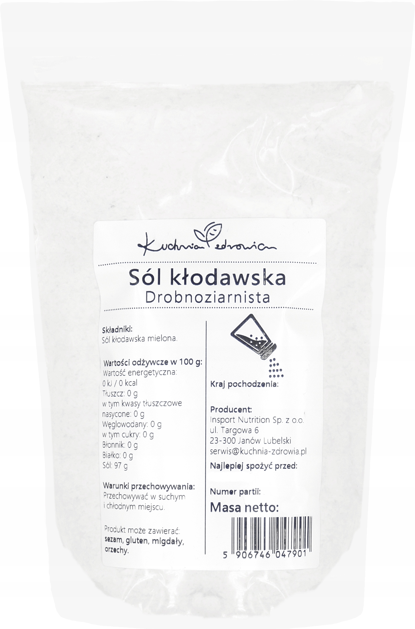 Sól kłodawska Kuchnia Zdrowia sól drobnoziarnista 1000 g - obrazek 7