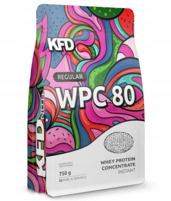 Odżywka białkowa KFD WPC 80 proszek 750g smak WAFELKOWY