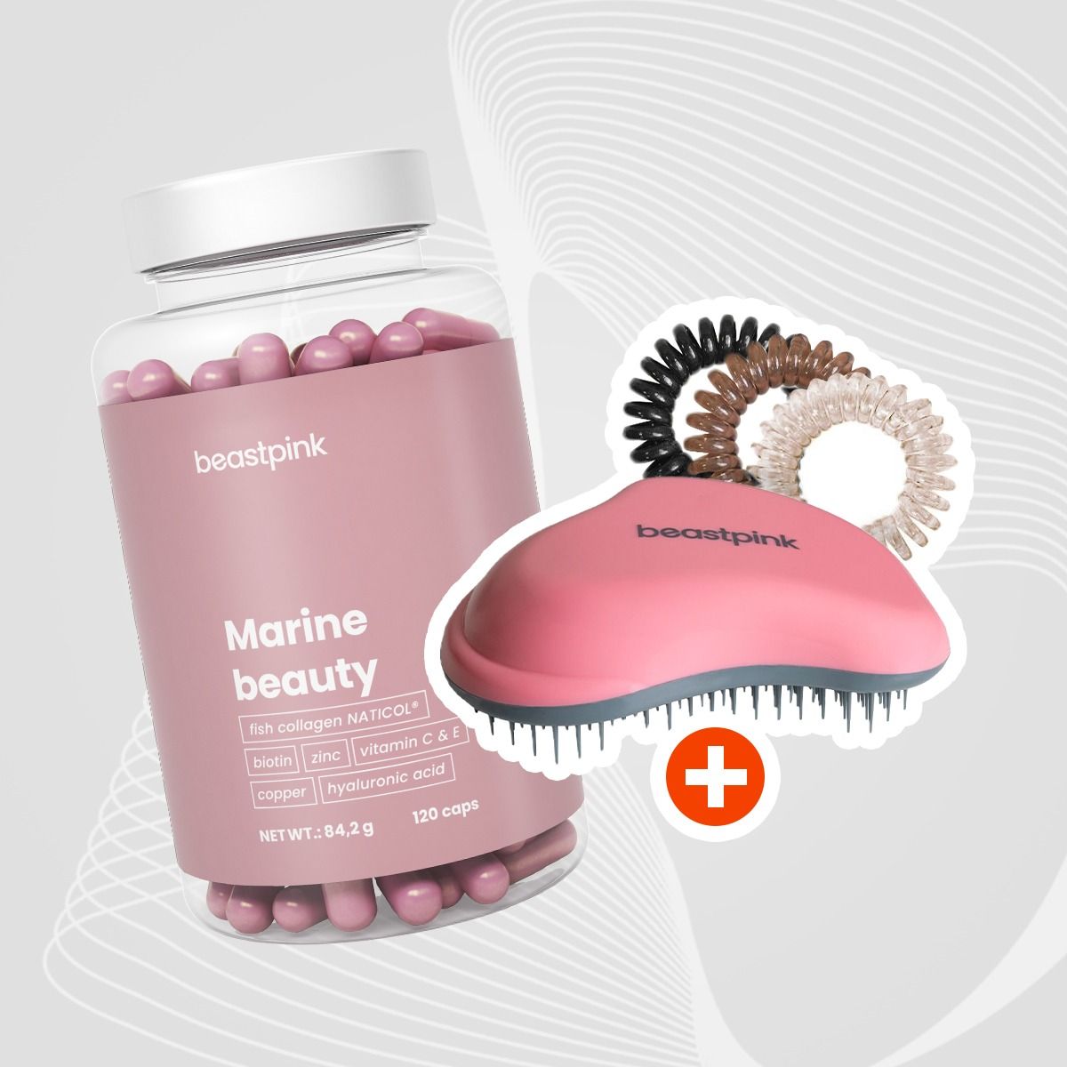 Suplement diety BeastPink Marine Beauty kolagen z kwasem hialuronowym kapsułki 120 szt. - obrazek 2