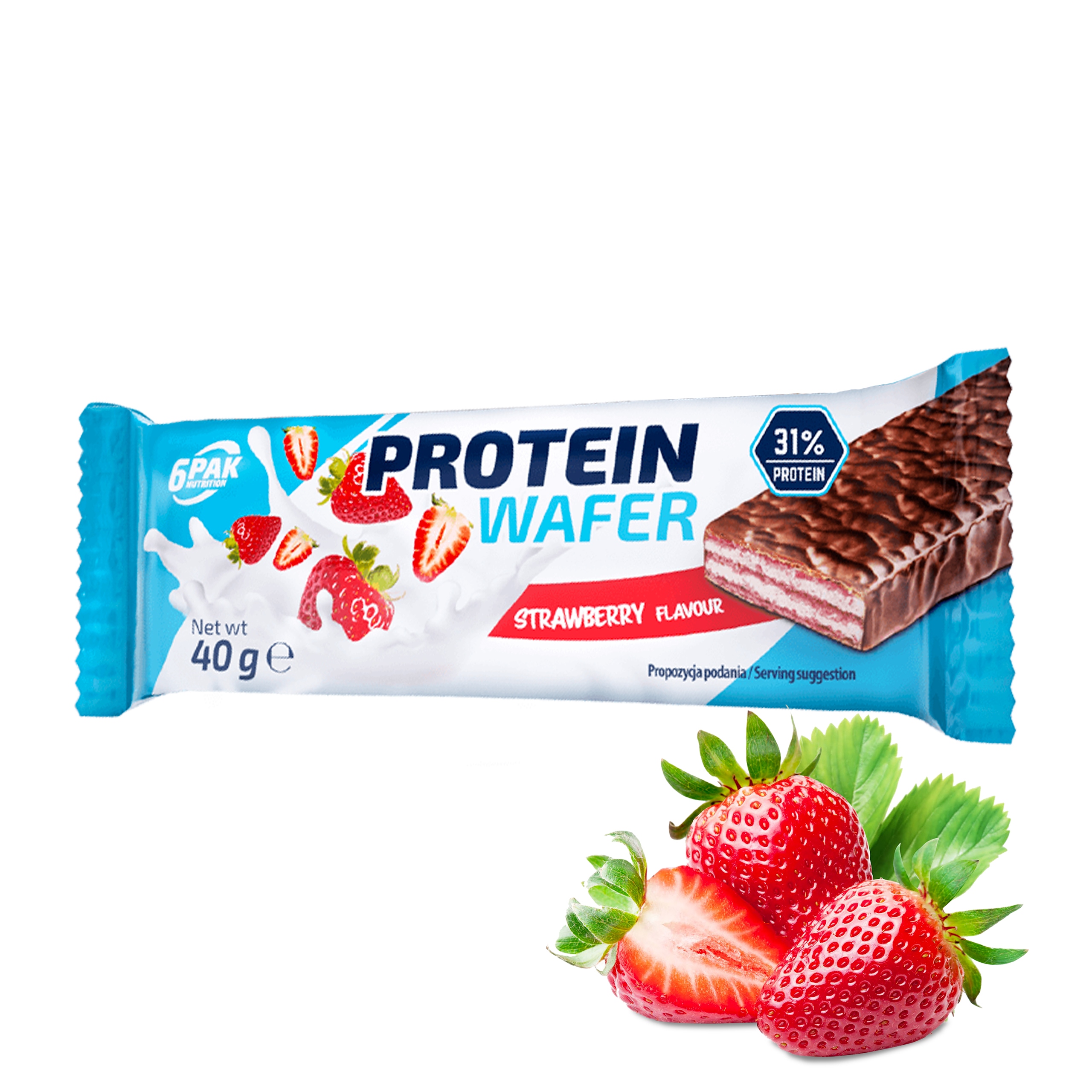 Baton proteinowy 6PAK Nutrition Strawberry 40g - obrazek 4