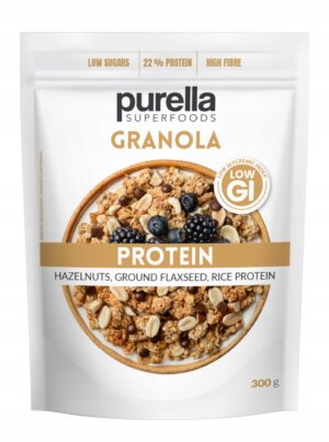 Purella Protein niski IG chrupiąca granola białkowa orzechy czekolada 300g