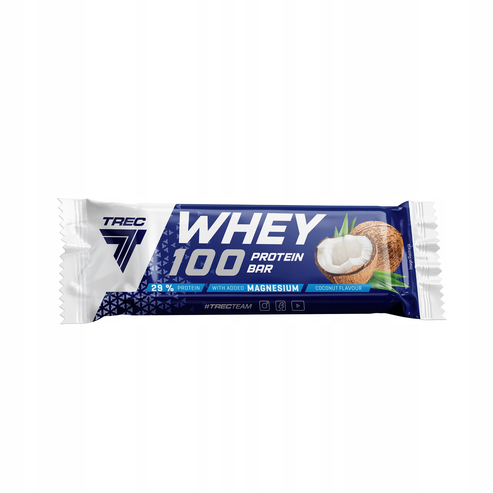 PROTEIN BAR WHEY 100 COCONUT FLAVOUR 40g BATON PROTEINOWY Z BIAŁKIEM MAGNEZ