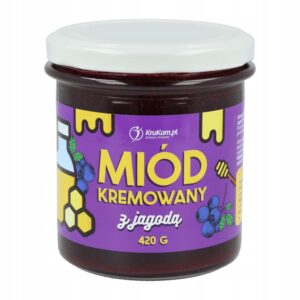 Miód kremowany z jagodą liofilizowaną 420g Krukam