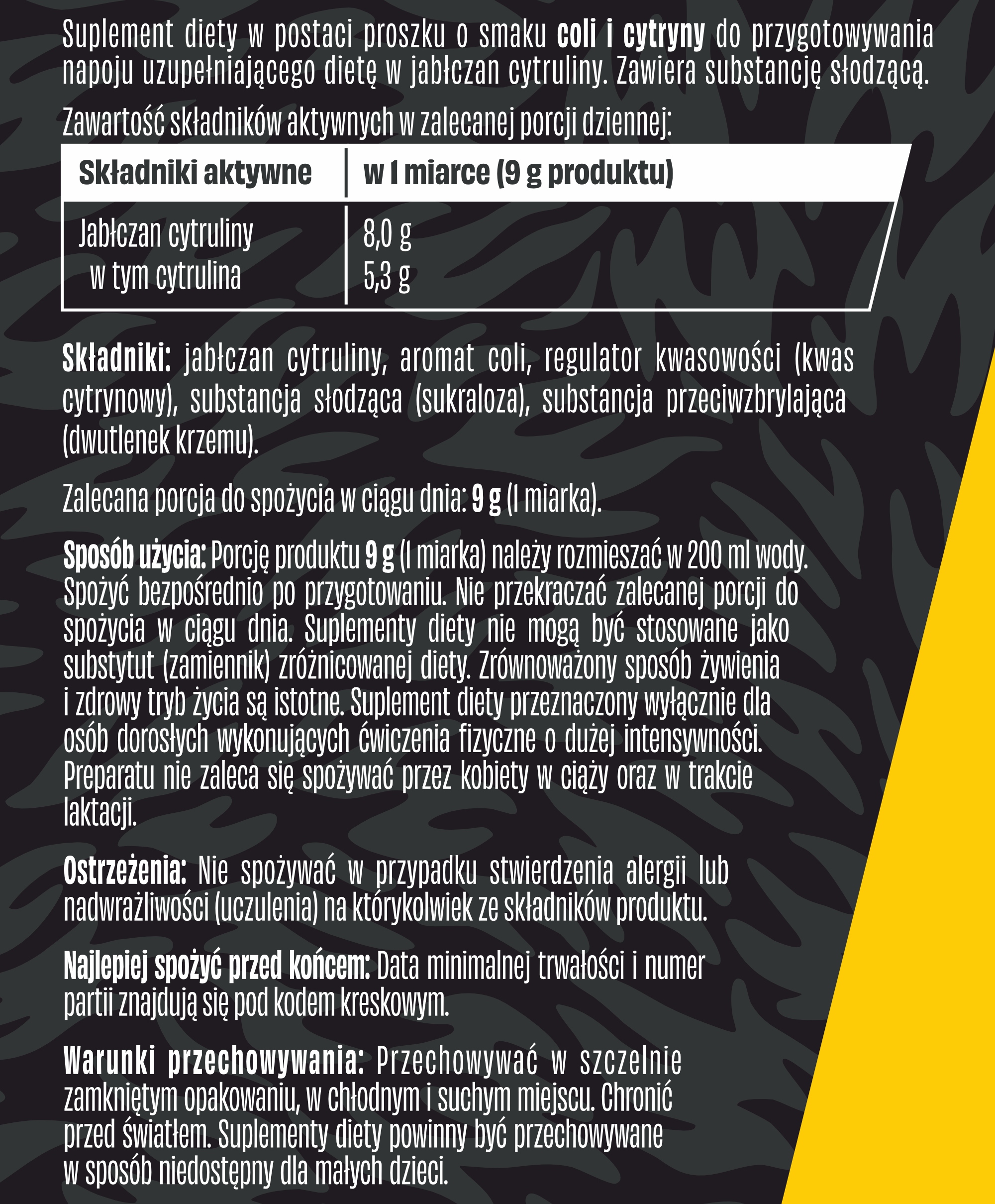 Odżywka przedtreningowa WK Dzik cytrulina proszek 540 g cola - obrazek 4