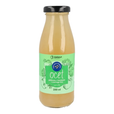 KruKam Żywy Ocet jabłkowy z kwiatami czarnego bzu 250ml Niefiltrowany