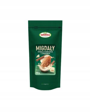 Migdały oblane w białej czekoladzie z cynamonem 150g Targroch