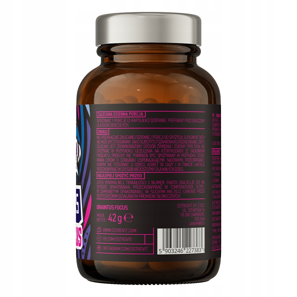 Suplement OstroVit Braintus Focus 90 kaps. - obrazek 5
