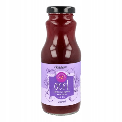 KruKam Żywy Ocet jabłkowy z jagodą kamczacką 250ml Niefiltrowany