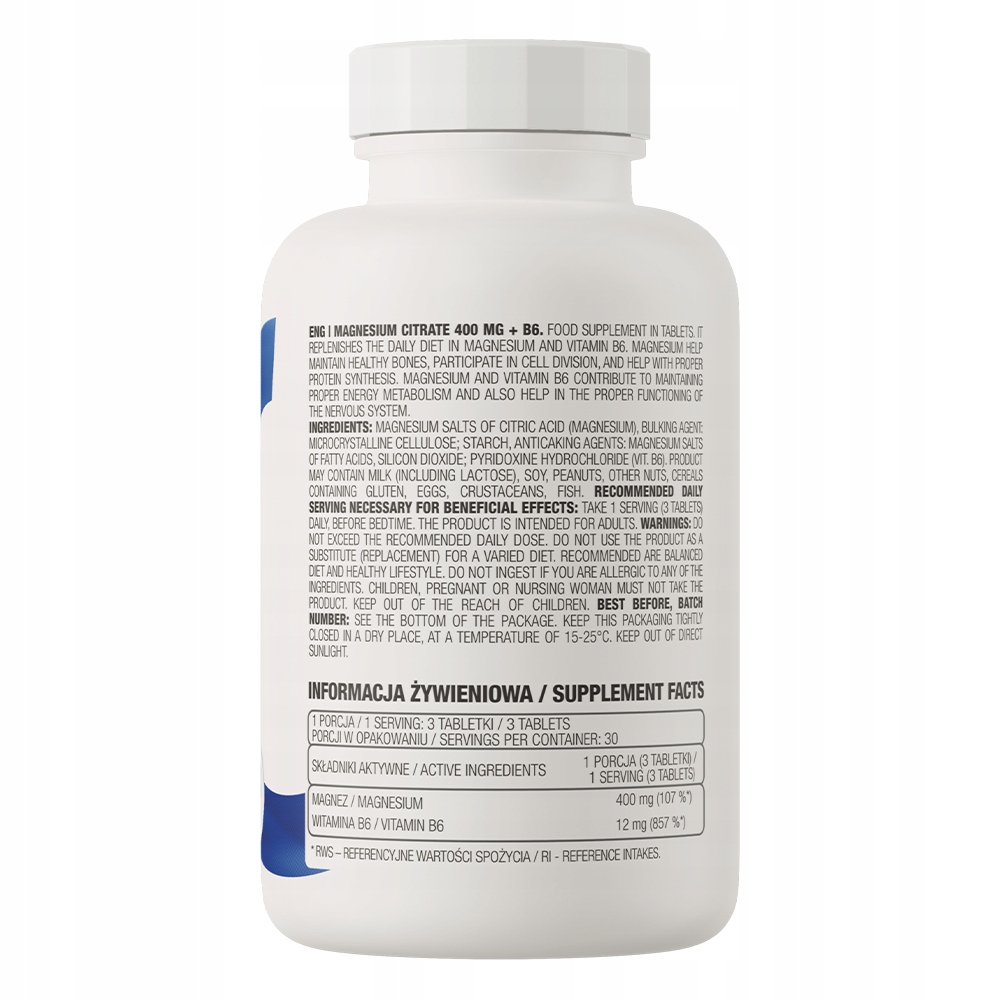 Suplement diety OstroVit cytrynian magnezu 90 tabletek` - obrazek 2