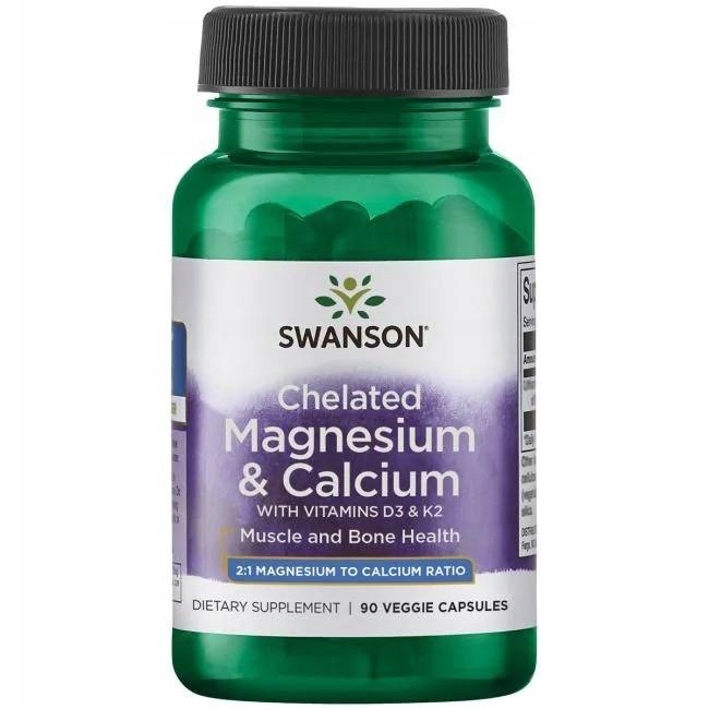 Kapsułki Swanson Health Products magnez wapń wegańskie 90 szt.