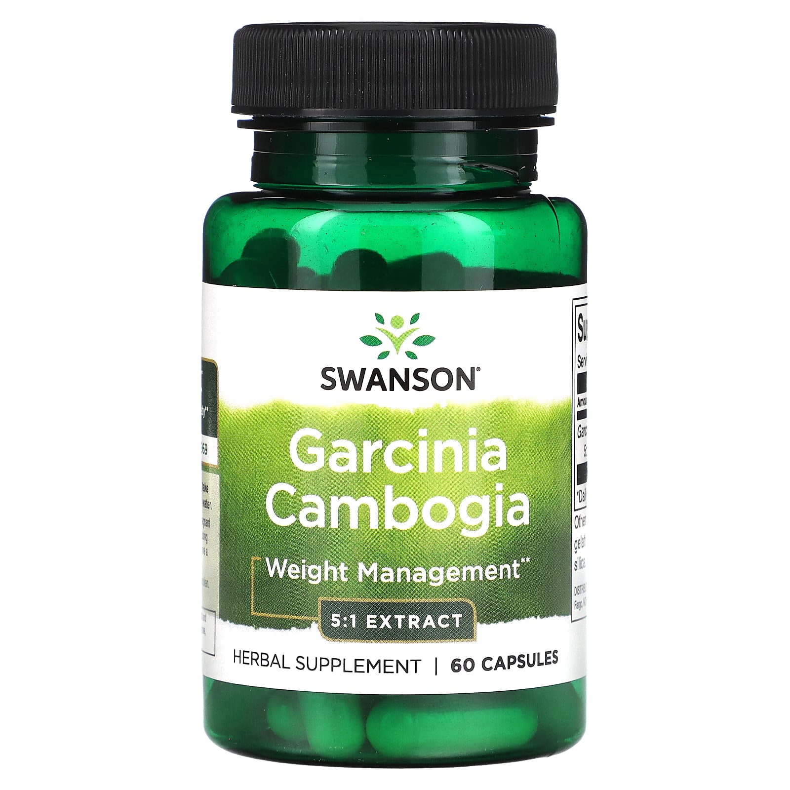 Suplement diety Swanson Garcinia Cambogia 5:1 ekstrakt 60 kapsułek - obrazek 2