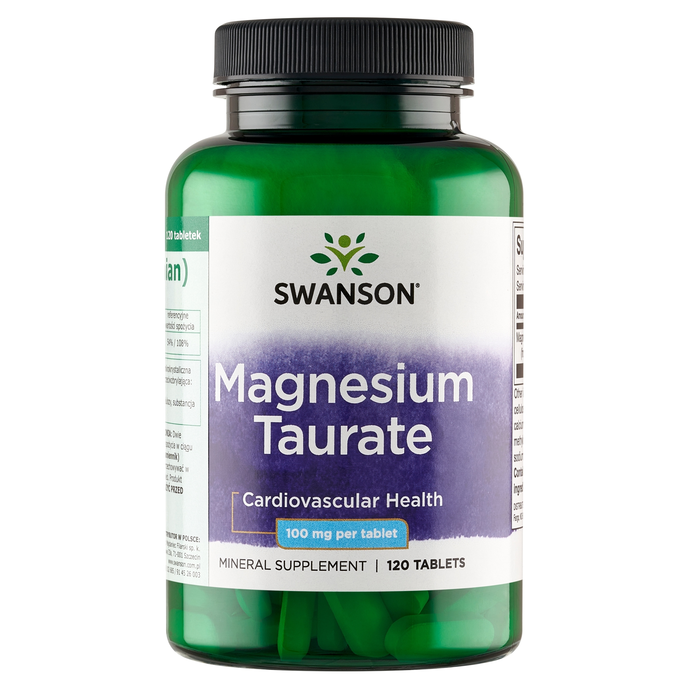 Suplement diety Swanson Health Products taurynian magnezu 120 tabletek - obrazek 2