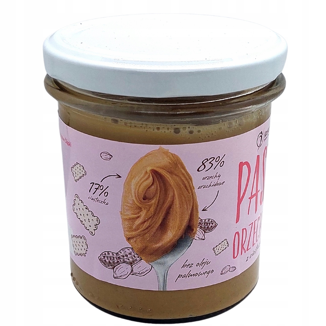 Pasta orzechowo ciasteczkowy KruKam Pasta Orzechowa z ciasteczkami 300 g - obrazek 5