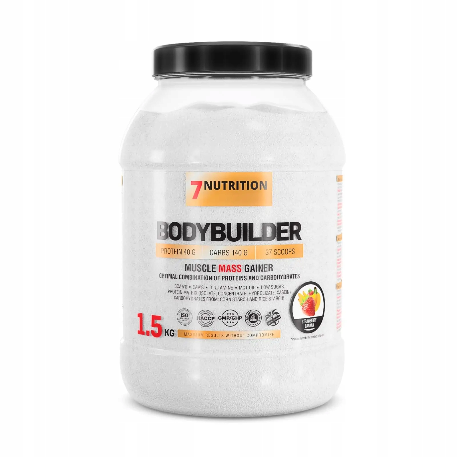 Gainer proszek bananowo-truskawkowy 7Nutrition 1500 g - obrazek 2