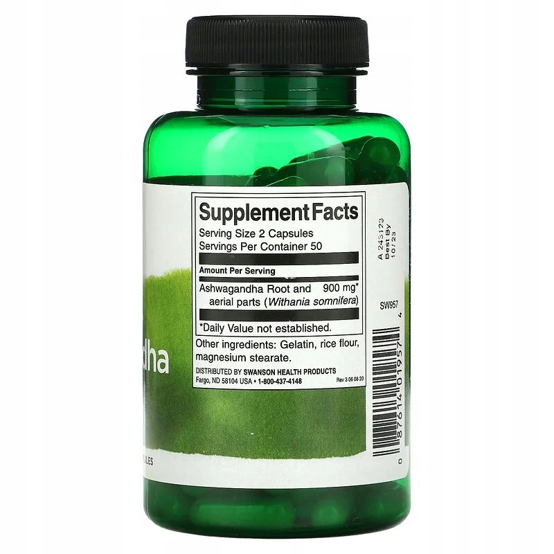 Suplement diety Swanson Health Products Ashwagandha kapsułki 100 szt. - obrazek 3