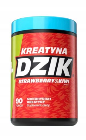 WK DZIK Monohydrat Kreatyny o smaku TRUSKAWKA-KIWI - proszek 369g 90 porcji
