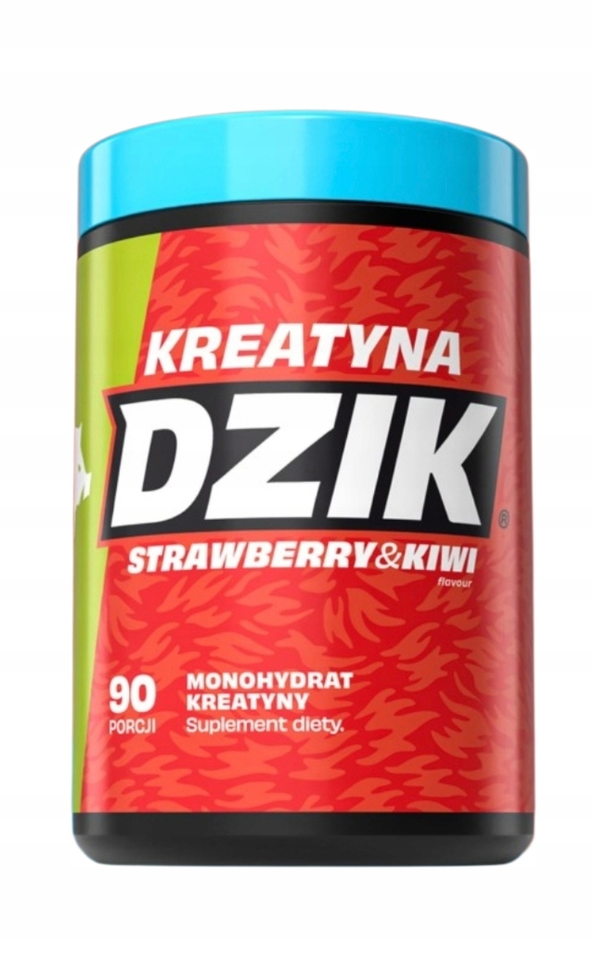 WK DZIK Monohydrat Kreatyny o smaku TRUSKAWKA-KIWI - proszek 369g 90 porcji