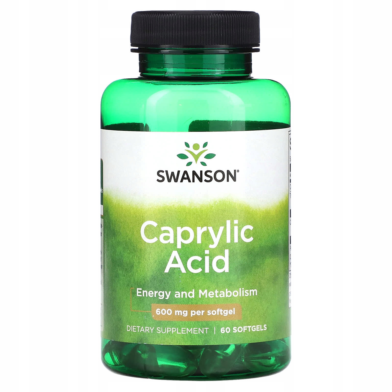 Swanson Caprylic Acid (kwas kaprylowy) 600 mg 60 kapsułek - obrazek 2