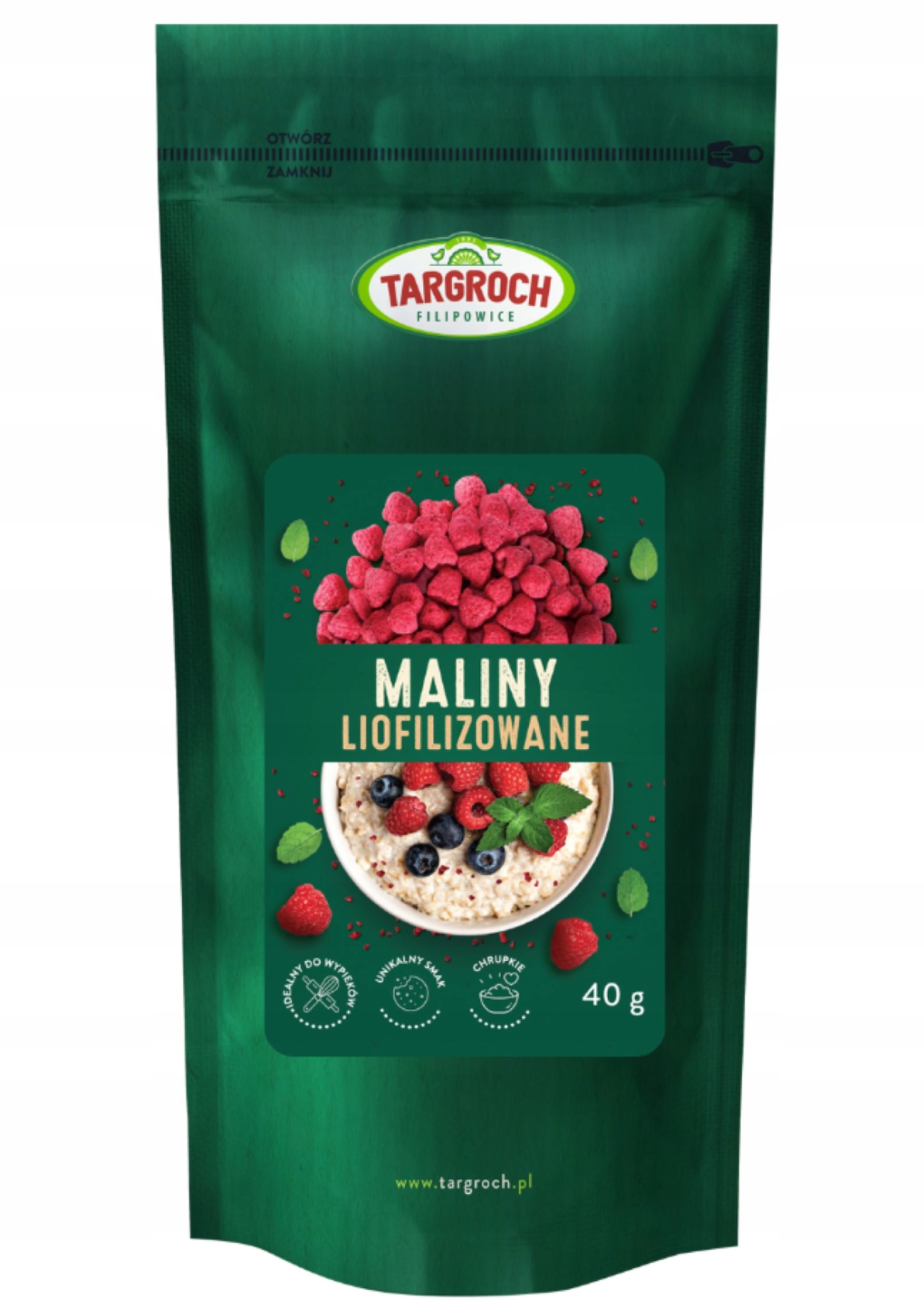 Maliny liofilizowane cały owoc 40 g Targroch