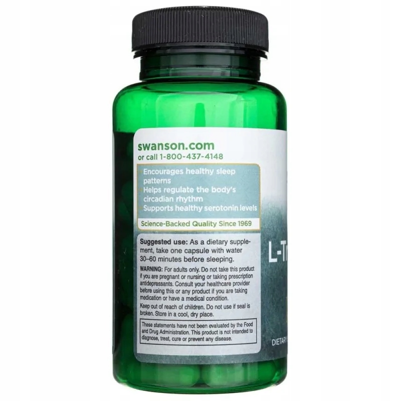 Suplement diety Swanson L-Tryptofan 500 mg 60 kapsułek - obrazek 15