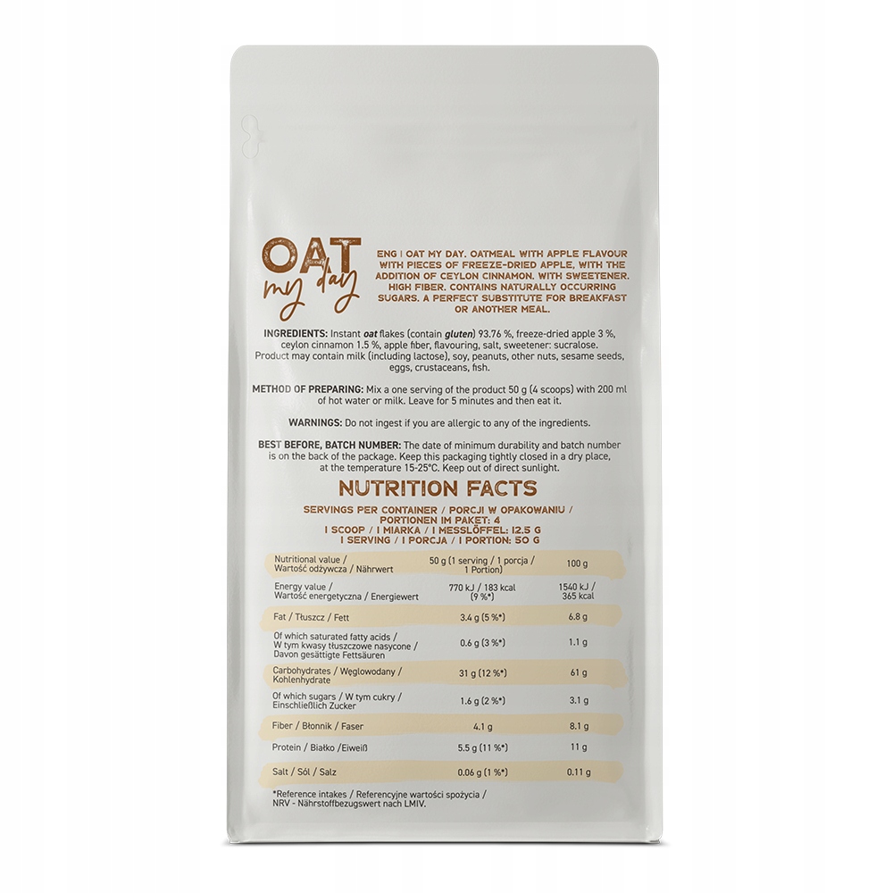 OstroVit Oat My Day 200 g PŁATKI OWSIANE NATURALNE ŚNIADANIE OWSIANKA OWOCE - obrazek 4