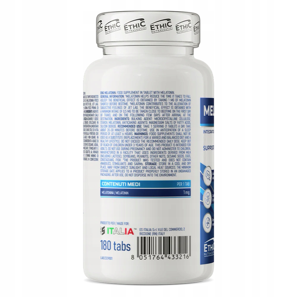 Suplement diety Ethic Nutraceutici Melatonin 180 tabletek - obrazek 2
