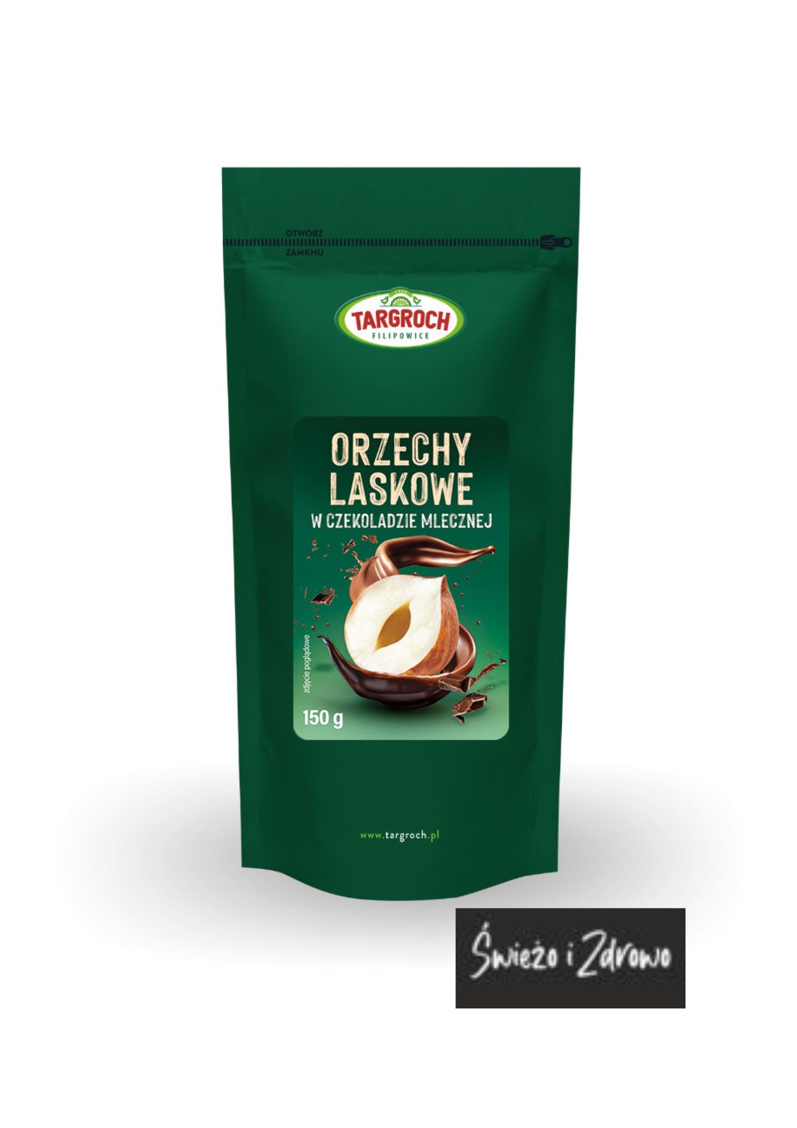 Orzechy laskowe oblane w mlecznej czekoladzie 150 g Targroch