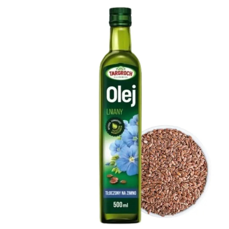 Olej lniany tłoczony na zimno 500 ml Targroch - obrazek 4