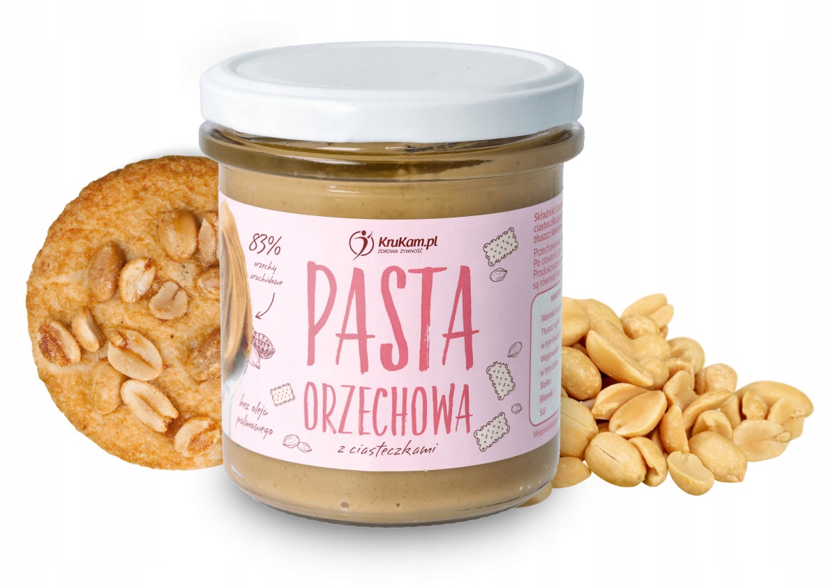 Pasta orzechowo ciasteczkowy KruKam Pasta Orzechowa z ciasteczkami 300 g - obrazek 6