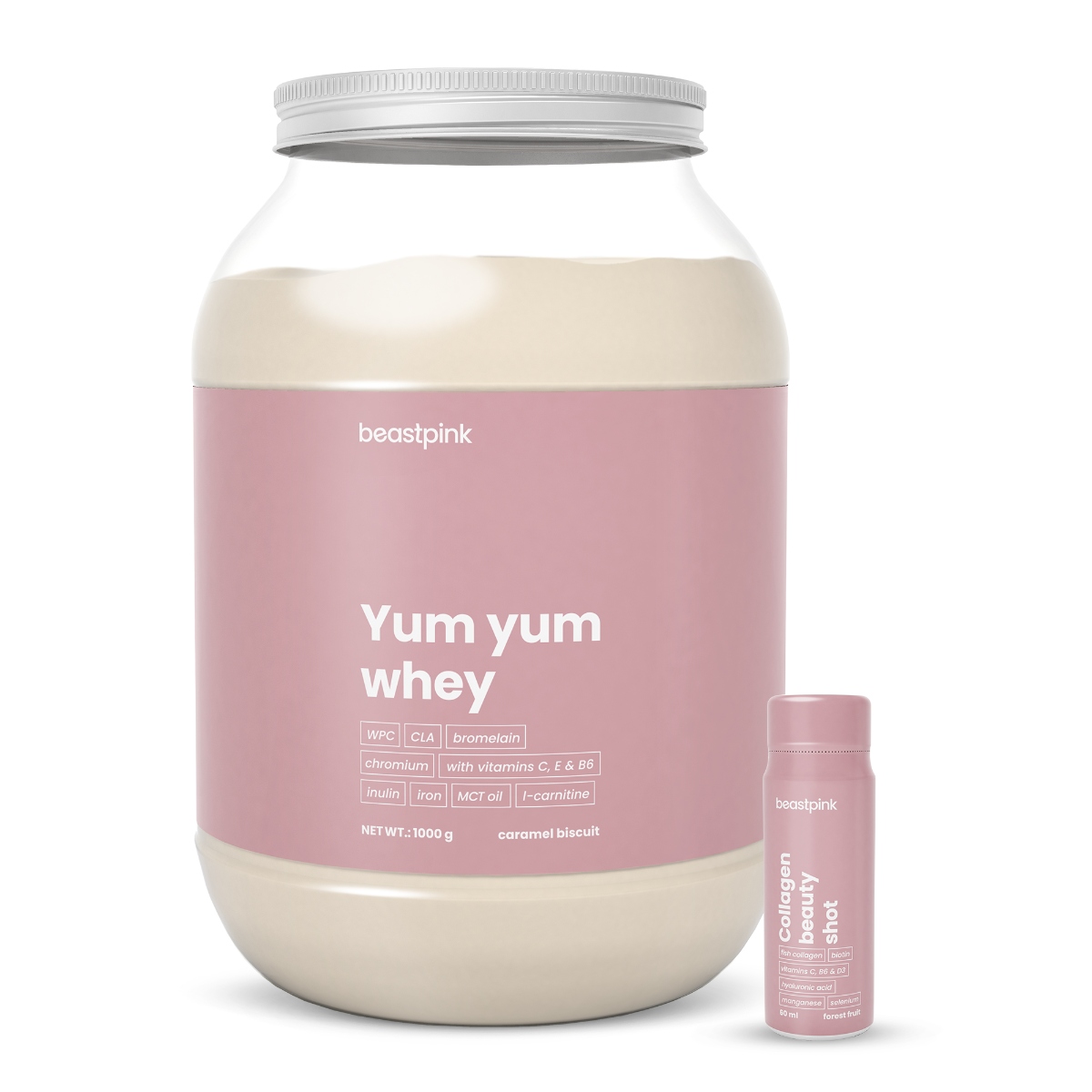 Odżywka białkowa BeastPink Yum Yum Whey WPC waniliowy 1000 g bez aspartamu - obrazek 6