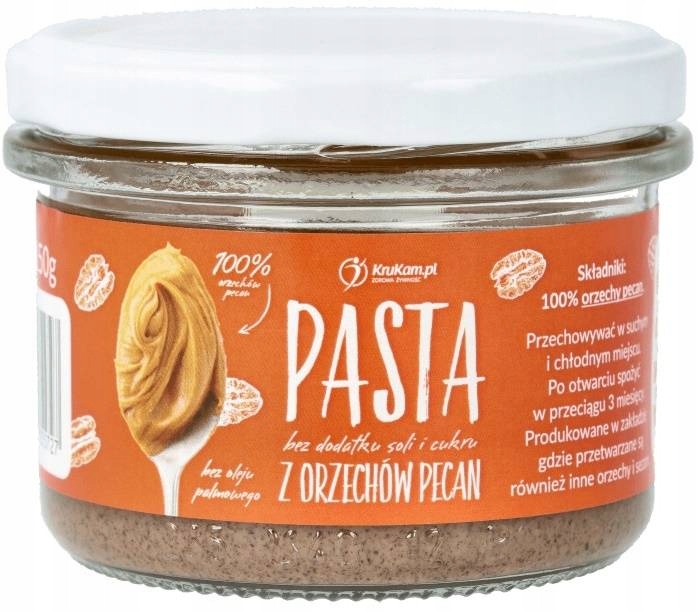 Pasta naturalny KruKam Pasta z orzechów pecan 150 g - obrazek 2