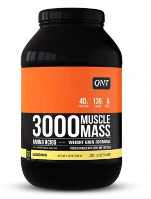 QNT Muscle Mass 3000 Gainer Masa Mięśniowa Przyrost Masy 1,3kg Bananowy`
