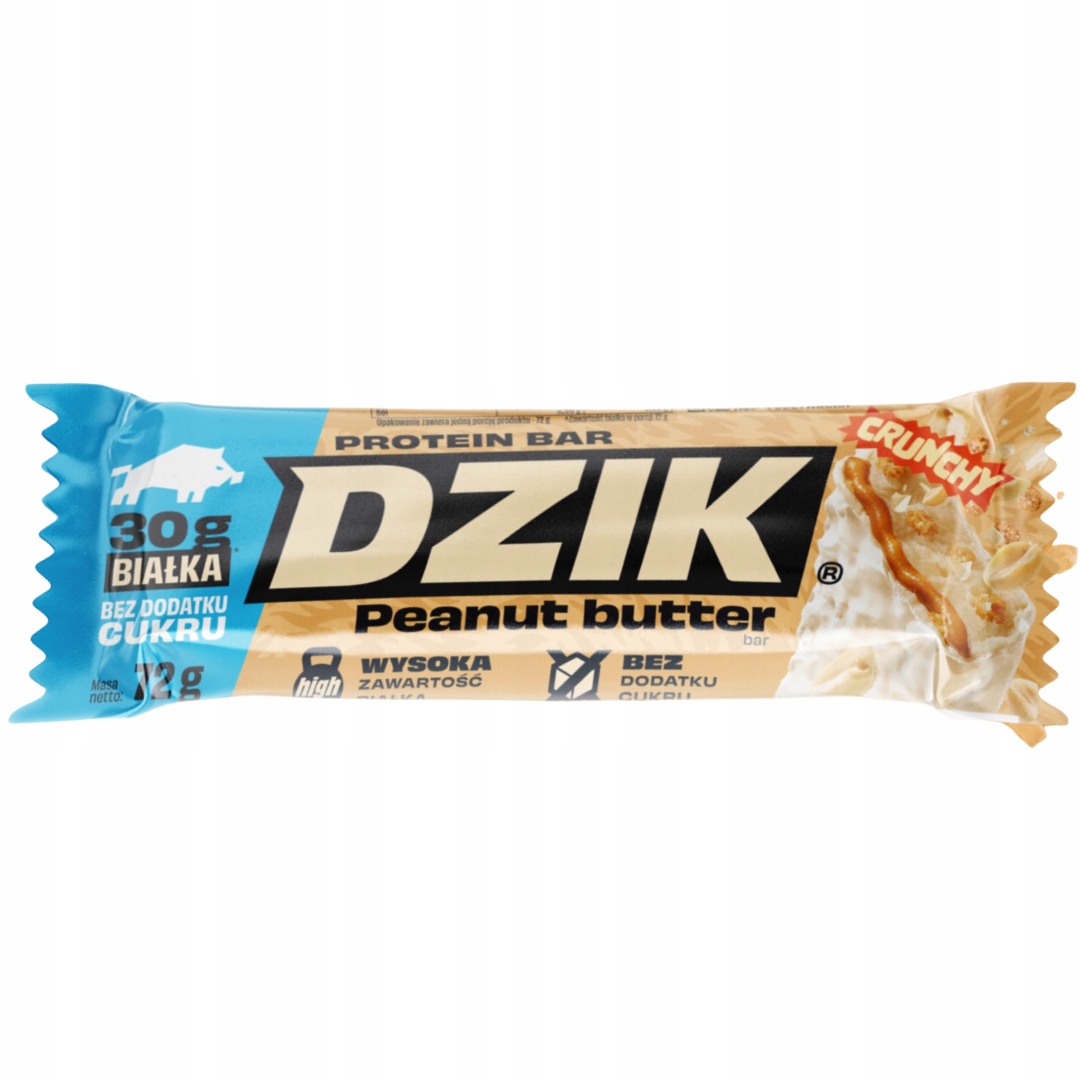 WK baton proteinowy DZIK Peanut butter masło orzechowe 72g bez cukru