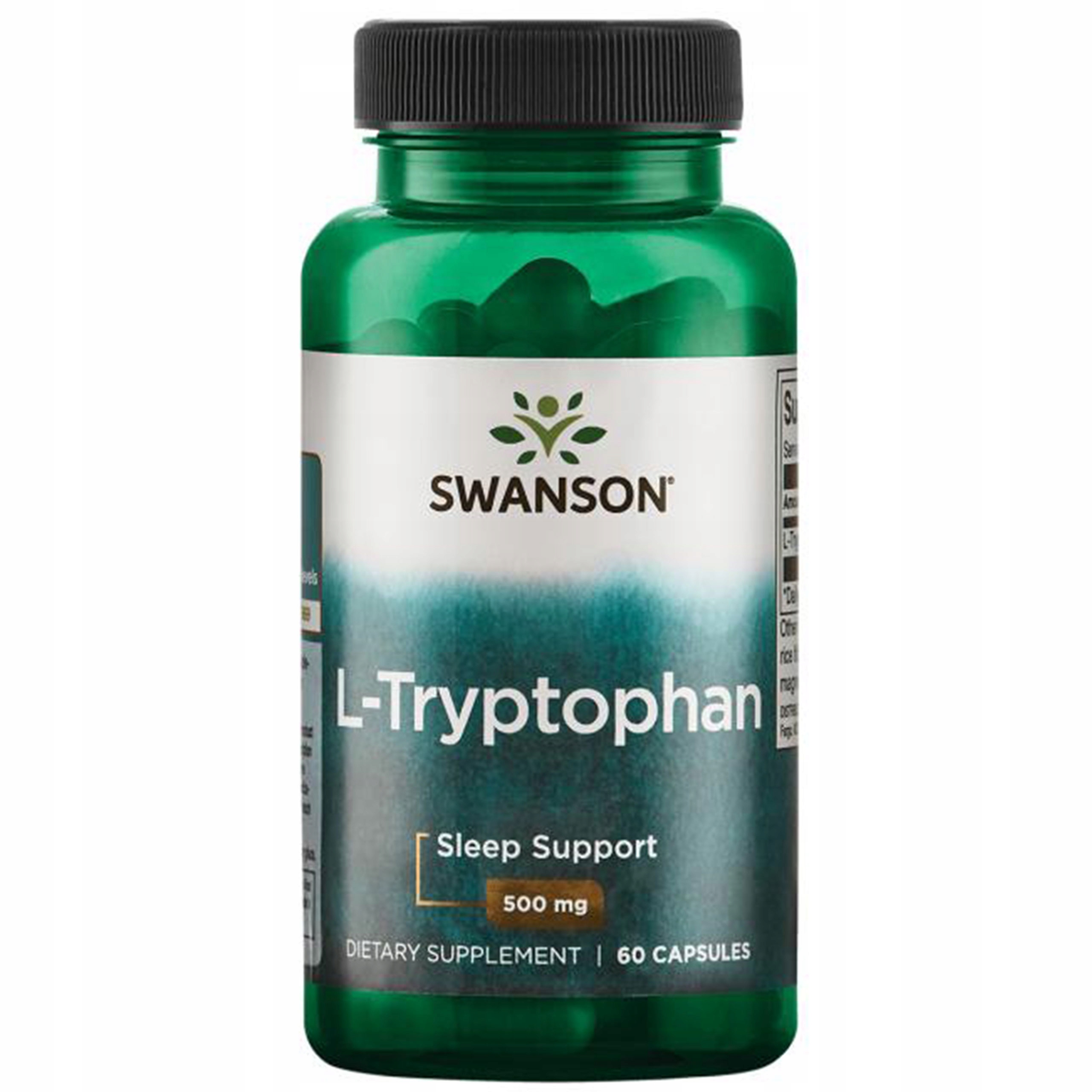 Suplement diety Swanson L-Tryptofan 500 mg 60 kapsułek - obrazek 2