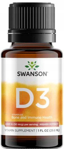 Witamina d3 Krople Płyn Swanson Health Products 1 szt.