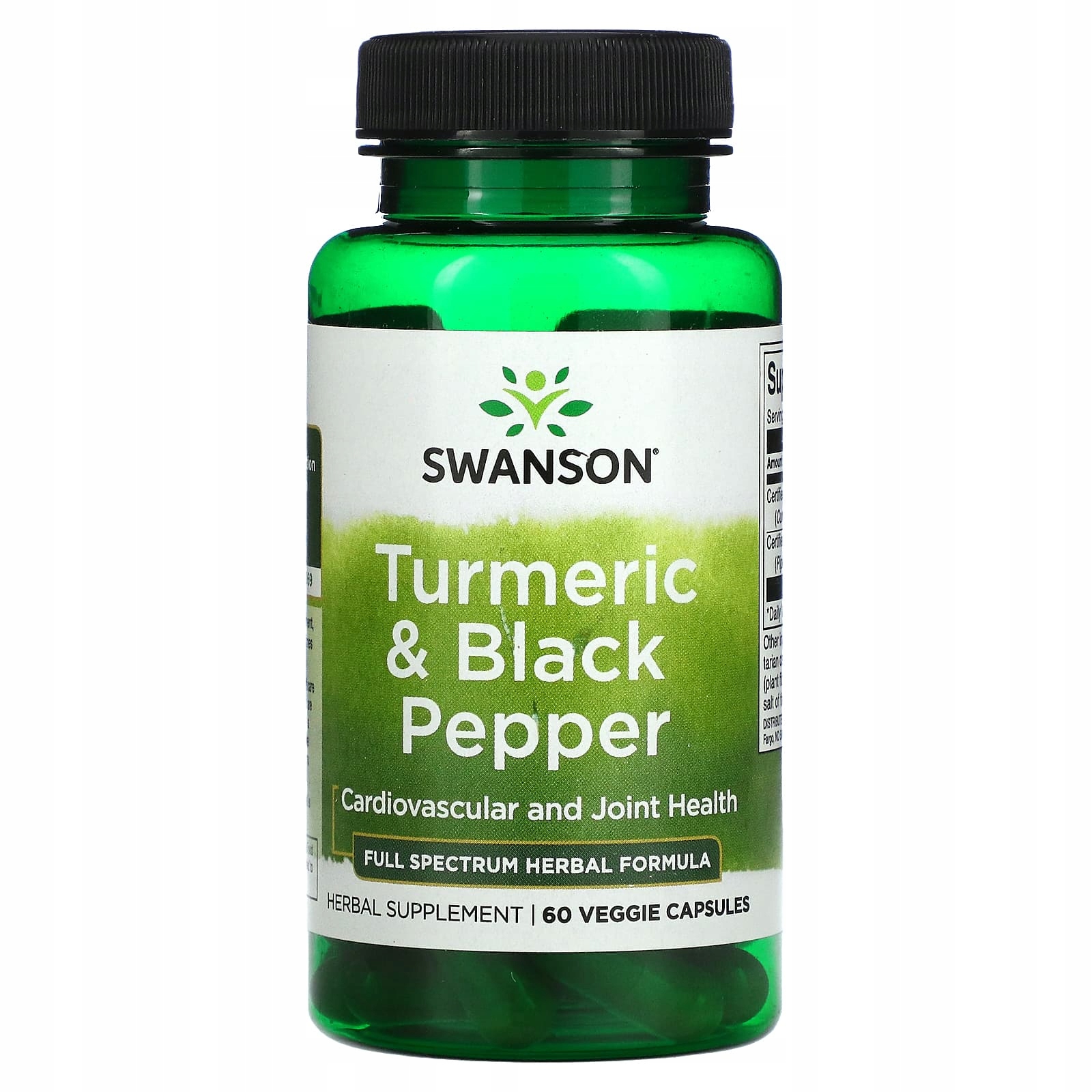 Suplement diety Swanson Tumeric & Czarny Pieprz 60 kapsułek - obrazek 3